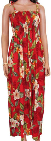 610R-L-Red-Hawaiian Tube Dress - Leilani