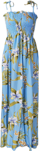 Tube Top Dress Pali Orchid Light Blue