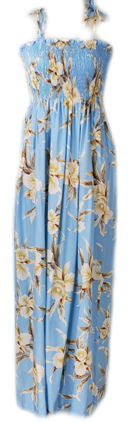 Tube Top Dress Retro Orchid Light Blue Two Palms Aloha Wear Manufacturer Tube Top Dress Retro Orchid Light Blue Two Palms Aloha Wear Manufacturer