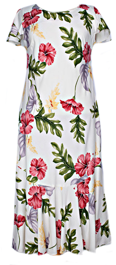 Hawaiian Dress Monstera Cream 701-3R-M-Cream
