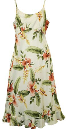 707R-Spaghetti Strap Mid-length Dress Sonic Beige