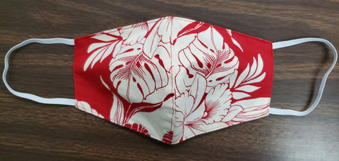Face Mask Monstera Orchid Red