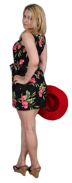 801R-Two Palms Sarong Dress Black