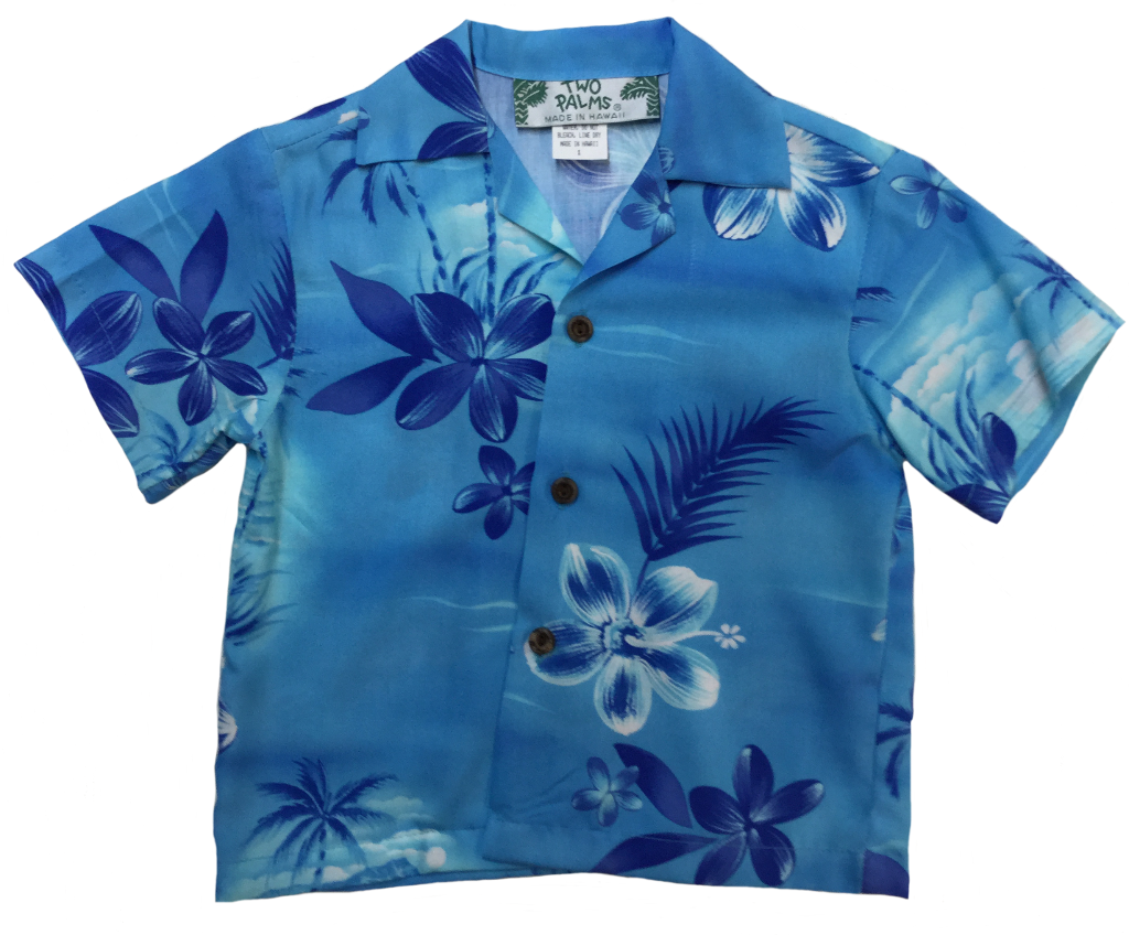 Boys Hawaiian Shirt Moonlight Scenic Blue