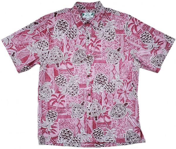 Reverse Print Turtle Pineapple Red