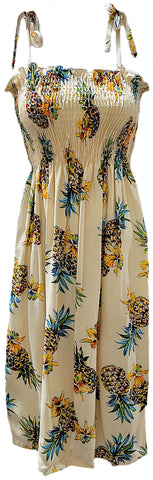 Tube Top Dress Golden Pineapple Cream