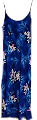 707R-Spaghetti Strap Dress Midnight Orchid Blue