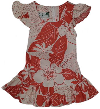 105C - Girls Hawaii Dress Lanai Coral