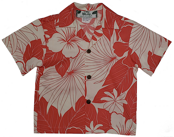 Boys Hawaiian Shirt Lanai Coral