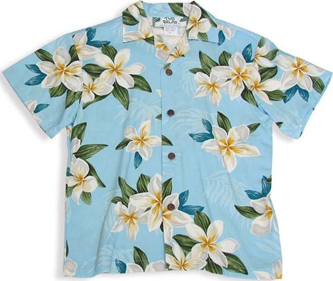 Two Palms Boys Shirt Plumeria Sky