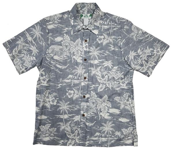 Reverse Print Love Shack Navy – Two Palms Aloha Wear Manufacturer