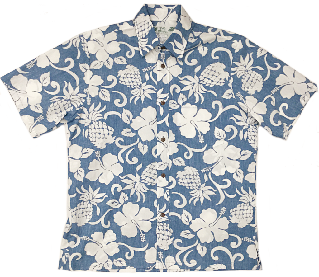 Reverse Print Pineapple Pareau Blue