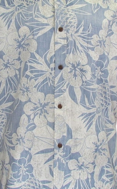 Reverse Print Shirt Pineapple Garden in Navy