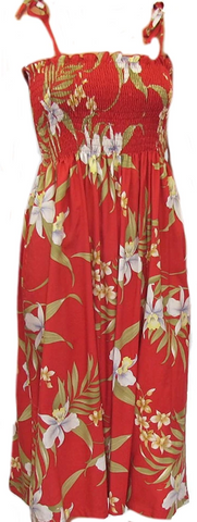 Tube Top Dress Pali Orchid Red