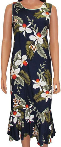 Hawaiian Dress Hawaiian Orchid Navy 701-2R