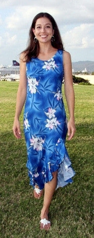 Mid Length Dress Midnight Orchid Blue