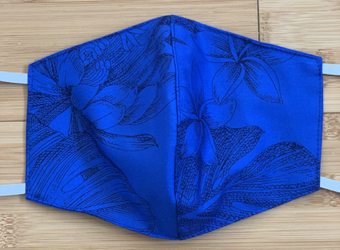 Face Mask Monstera Ceres Royal Blue